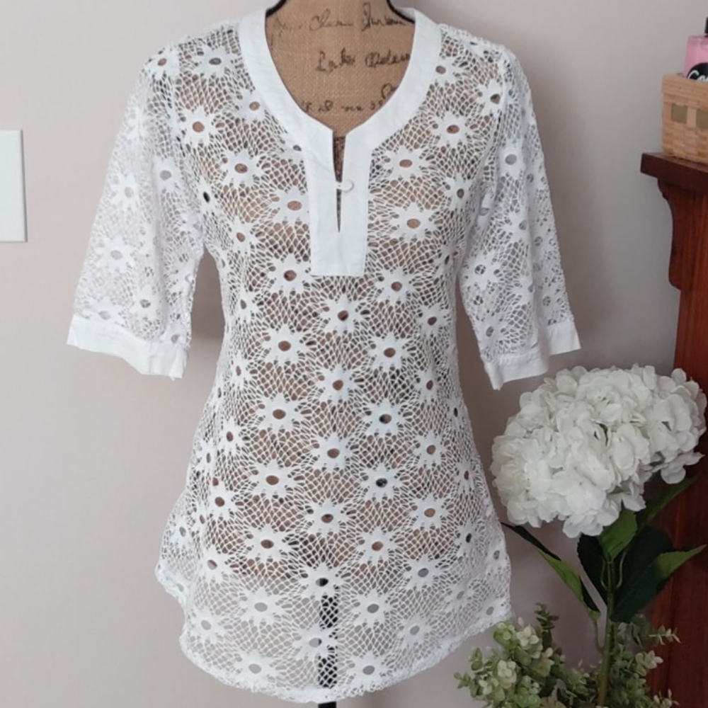 Solitaire by Ravikhosla Knit Swim suit coverup , size Small